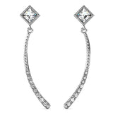 Krystal Couture Elegant White Gold Stud Earrings Embellished with SWAROVSKI Crystals