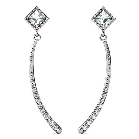 Krystal Couture Elegant White Gold Stud Earrings Embellished with SWAROVSKI Crystals