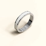Bullion Gold Ceres Timeless Ring White Enamel Ring in Silver