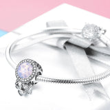 Solid 925 Sterling Silver Trapped Love CZ Charm