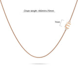 Bullion Gold Sparkling Alphabet Initials Stainless Steel Necklace in Rose Gold