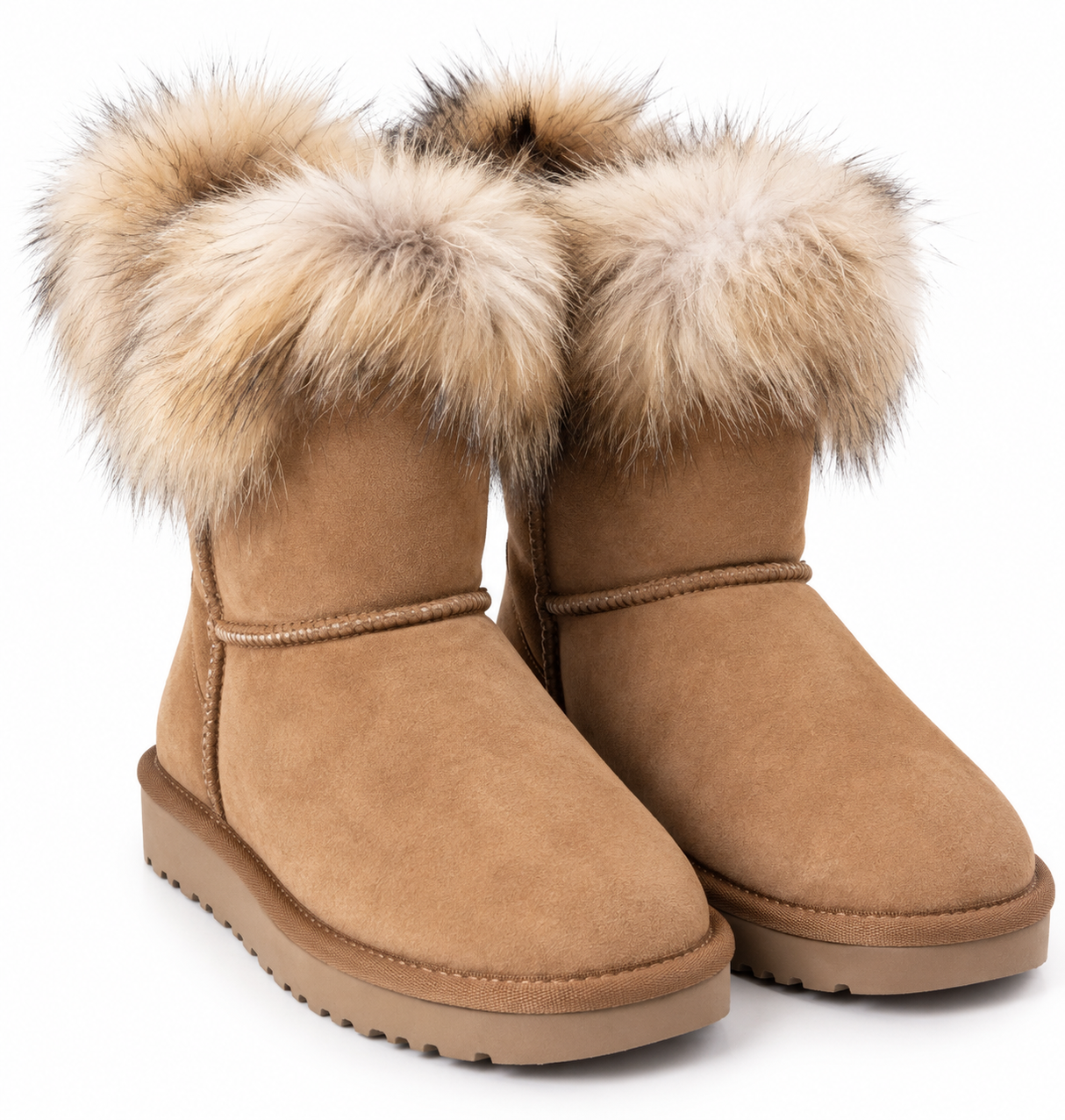 Australian Leather Ugg Fur Short Uggs - Chestnut - AU4