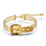 Bullion Gold Luca Gold Buckle-Pendant Bracelet