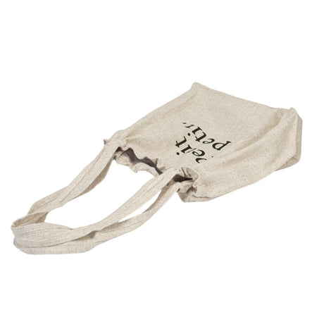 BAMEI Natural Linen Oversized Tote Bag with “Salomé” Letter Print - Ivory
