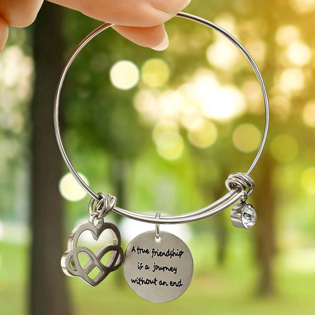 Bullion Gold A True Friendship Inscriptions Adjustable Bracelet