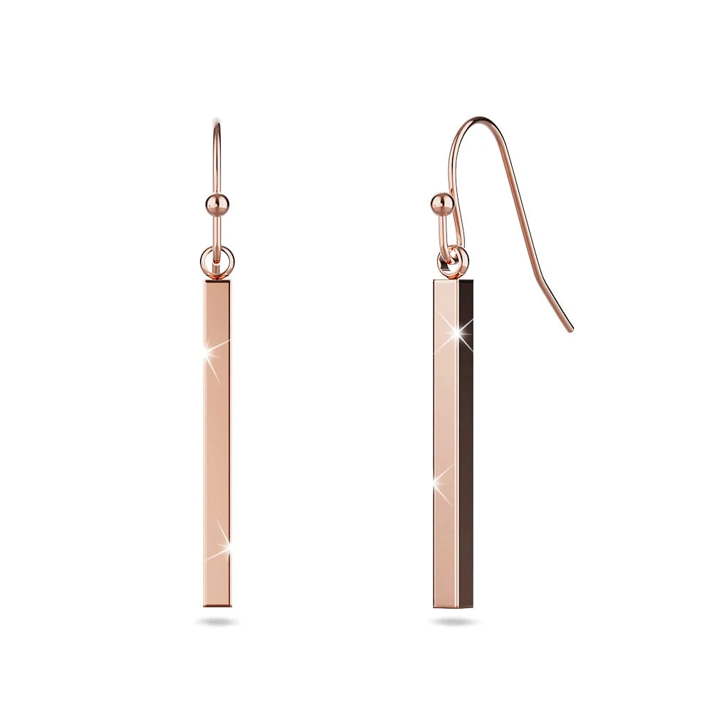Bullion Gold Geometrical Moment Earrings in Rose Gold