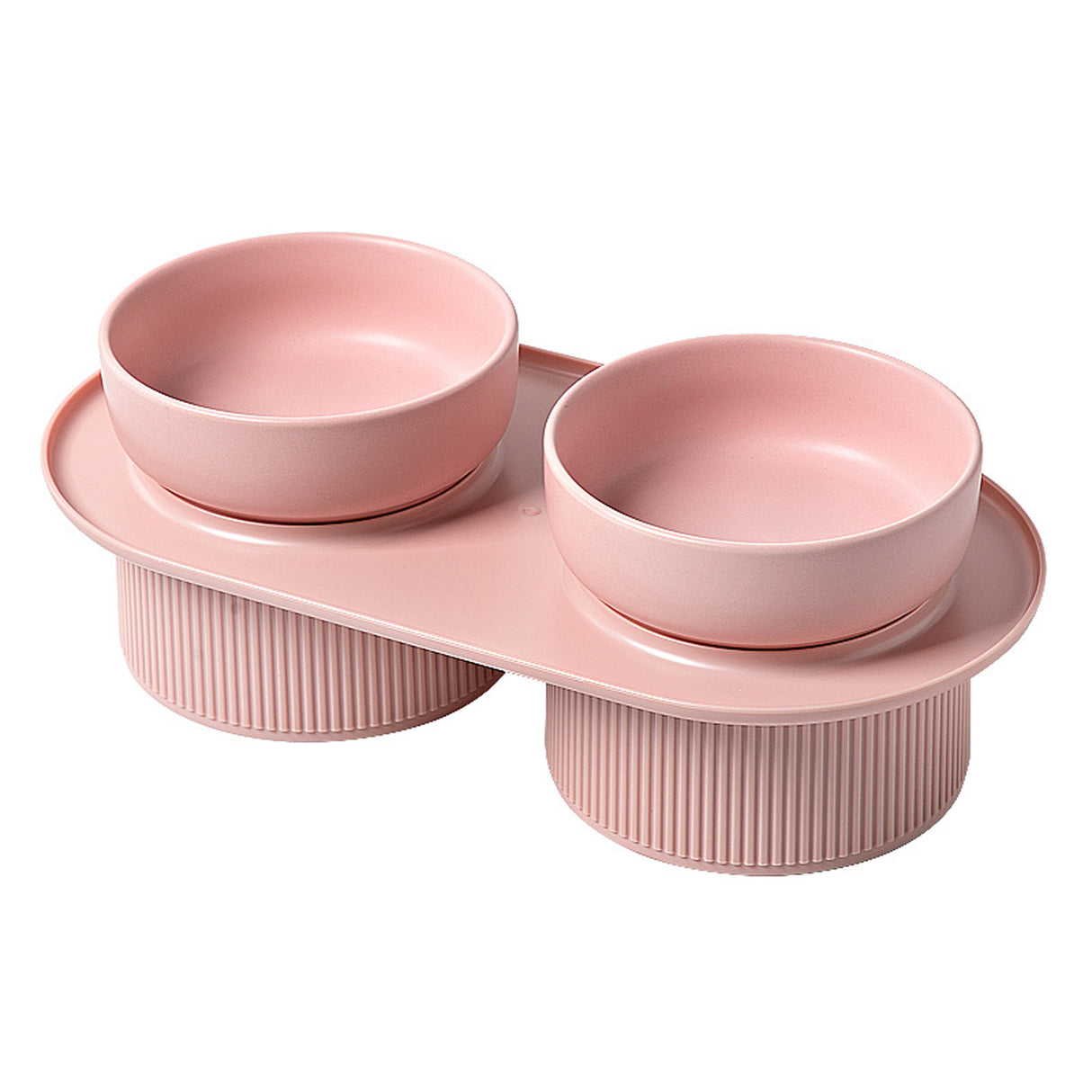 Ceramic Pet Food Bowl Pet Feeder Water Bowl Elevated Dog Cat Food Bowl - Pink
