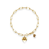Bullion Gold Rogue Heart Gold Stainless Steel Bracelet