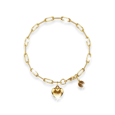 Bullion Gold Rogue Heart Gold Stainless Steel Bracelet