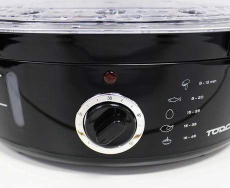 TODO 9L Steam Cooker Steamer 3 Tray 800W Power Dial Timer Healthy Stackable