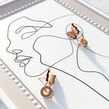 Bullion Gold Butterfly Interlock Rose Gold Layered Earrings