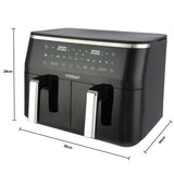 TODO 9L Air Fryer 2400W Dual Basket Digital Control Multi Function Cooker