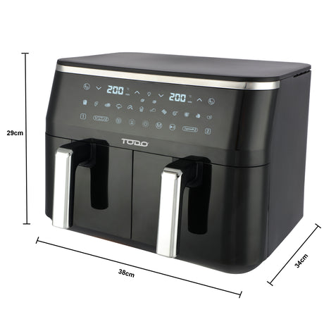 TODO 9L Air Fryer 2400W Dual Basket Digital Control Multi Function Cooker