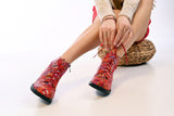 Bosccolo Womens Ankle Boots - Multi-Red