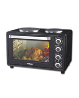 TODO 30L Benchtop Electric Oven Twin Hot Plates Rotisserie Two Hotplate 10A Amp