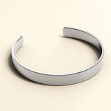 Bullion Gold Avenue Classic Cuff Bangle White Gold - 8mm