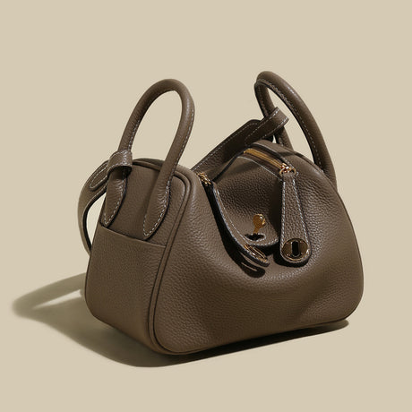 Classic Monte Convertible Leather Shoulder Bag - Taupe