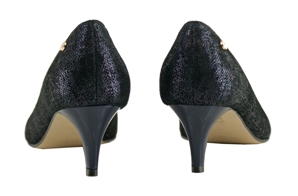 Bosccolo Womens Spike Heels Linen - Navy Blue
