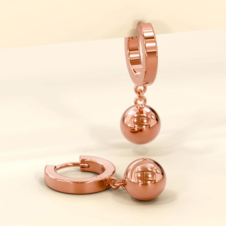 Boxed Black Face Watch & Earrings Set In Rose Gold