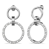 Krystal Couture Orbit of Elegance Earrings Embellished with SWAROVSKI Crystal in White Gold