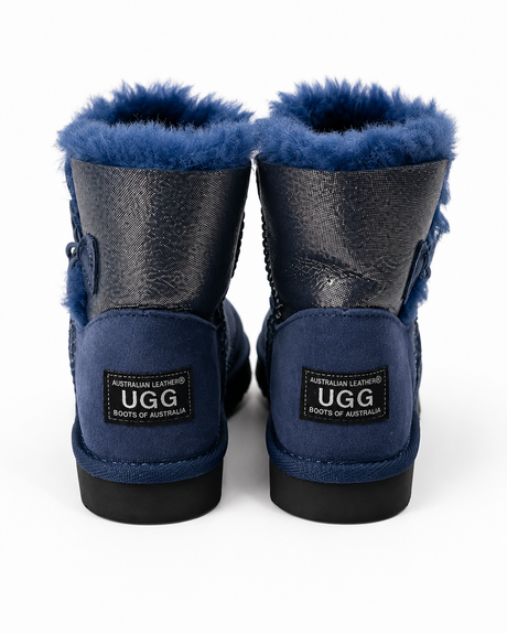 Australian Leather Ugg 1Button Sheepskin Glitter - Navy - AU5