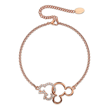 Boxed Rose Gold Mickey Bracelet and Necklace Set Embellished with SWAROVSKI® Crystals