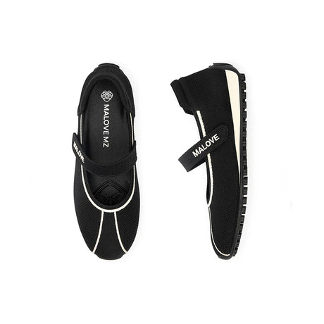 Sport Ballet Mary Jane Flats - Black