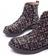 Bosccolo Womens Ankle Boots - Black/Burgundy/White
