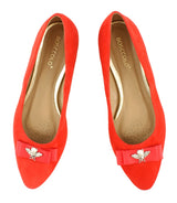 Bosccolo Womens Ballerina - Red Suede