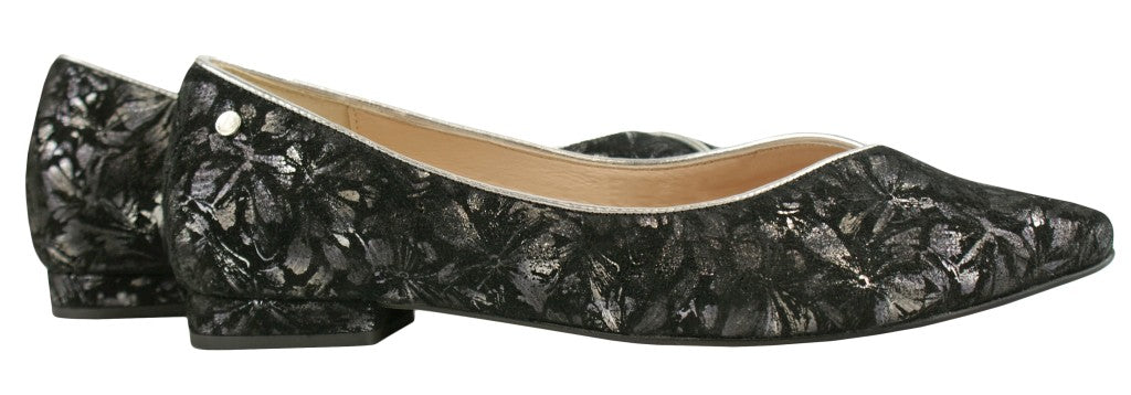 Bosccolo Womens Ballerina - Black / Silver