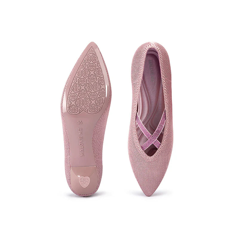 Countess Cross-Strap Kitten Heels - Pink