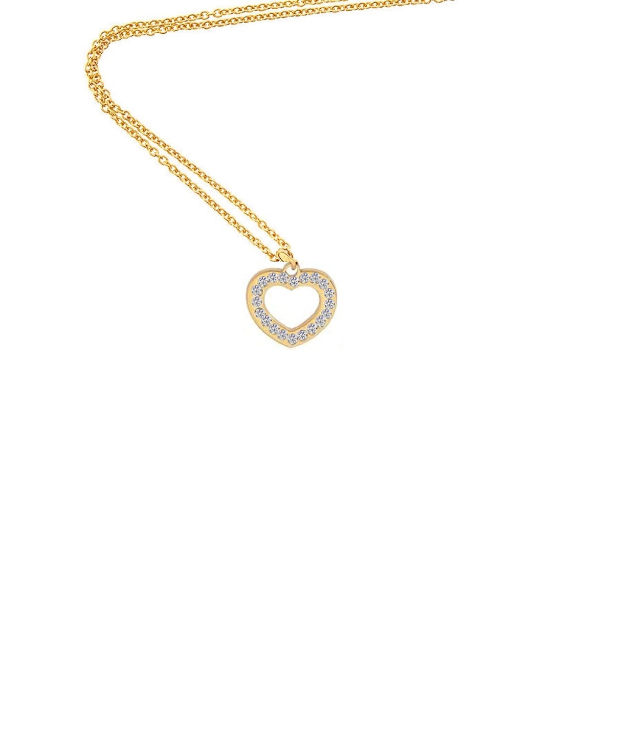 Liv Oliver 18K Gold Heart Pave Necklace