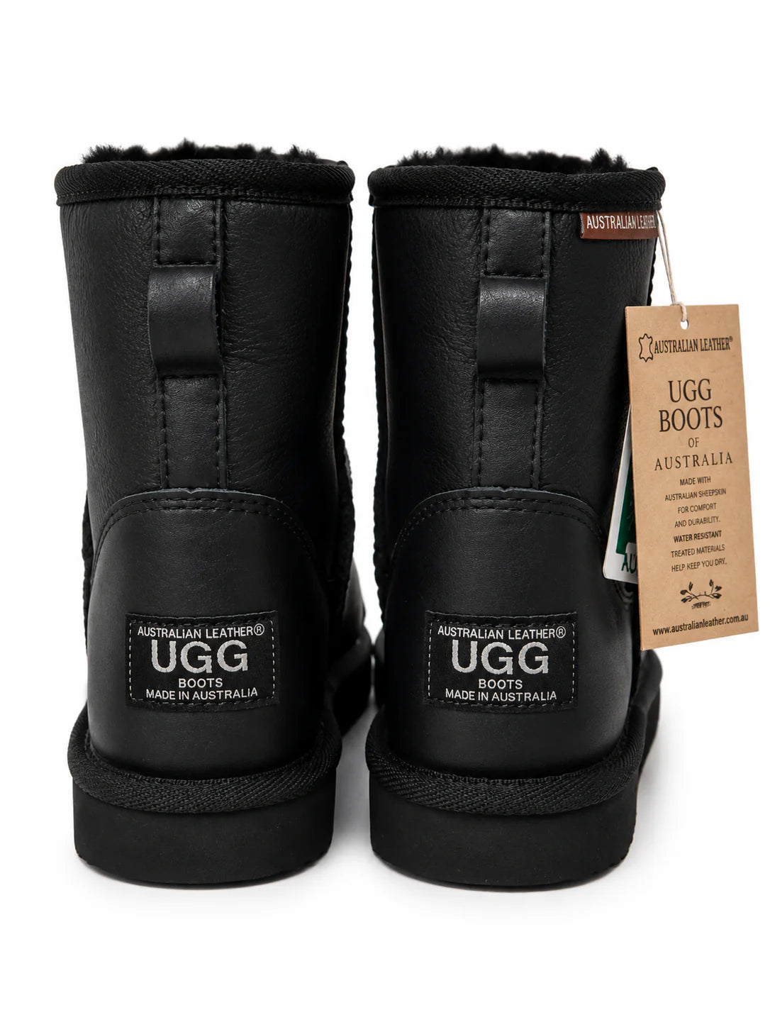 Australian Leather Ugg Mini Leather Black - AU12