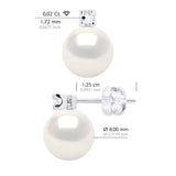 Earrings Prestige -Diamonds 0,04 Cts ( 2 X 0,02 Cts - Natural White - Longueur 42 cm