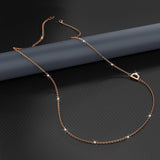 Bullion Gold Sparkling Alphabet Initials Stainless Steel Necklace in Rose Gold