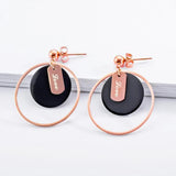 Bullion Gold Geometric Love Loop Dangle Earrings