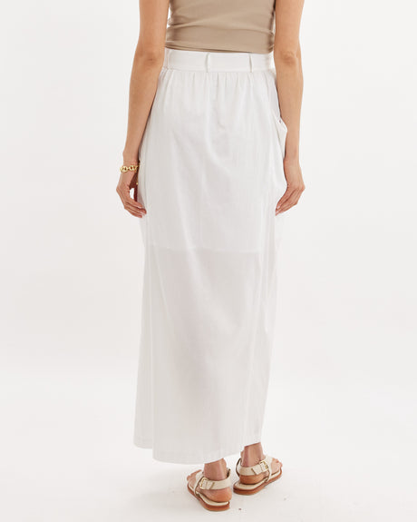 Amelius Nora Pocket Maxi Skirt - White