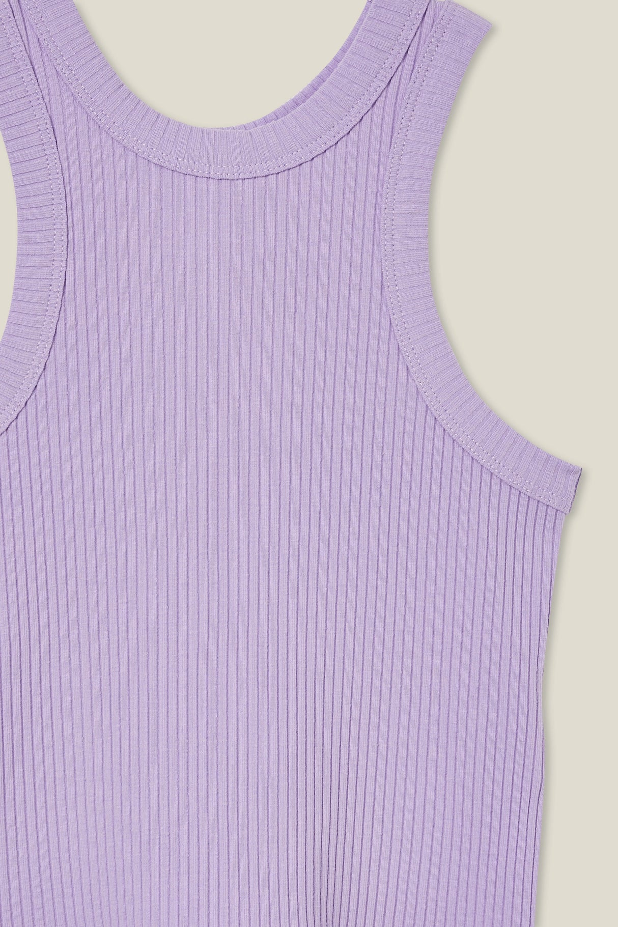 Cotton On Kids Girls Fitted Essential Tank - Lilac Drop Rib
