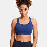 Power On Racerback High Impact Adjustable Padded Wireless Bra - Navy
