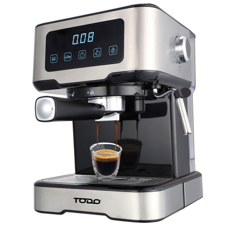 TODO Espresso Coffee Machine Maker Automatic Touch Control LED Display 15 Bar Pump 1.5L