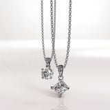 Krystal Couture Square-Cut Pendant Necklace Embellished with SWAROVSKI Crystals in White Gold