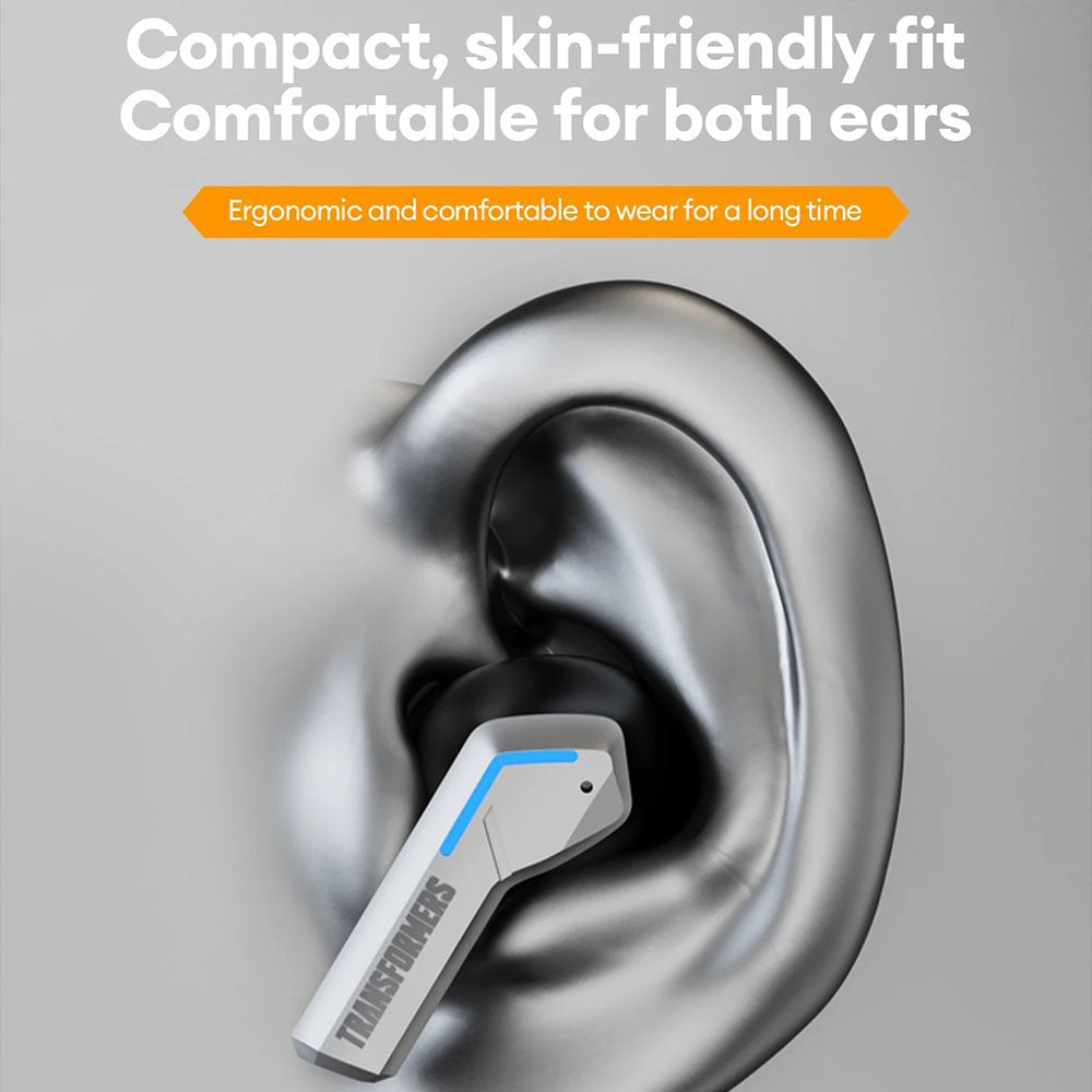 Transformers TWS Wireless Earphones Bluetooth V5.3 Rechargeable TF-T06 - Silver