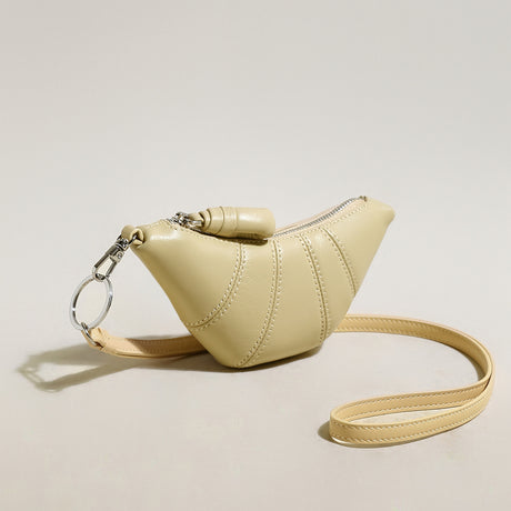 Croissant Mini Pouch Bag Charm - Yellow