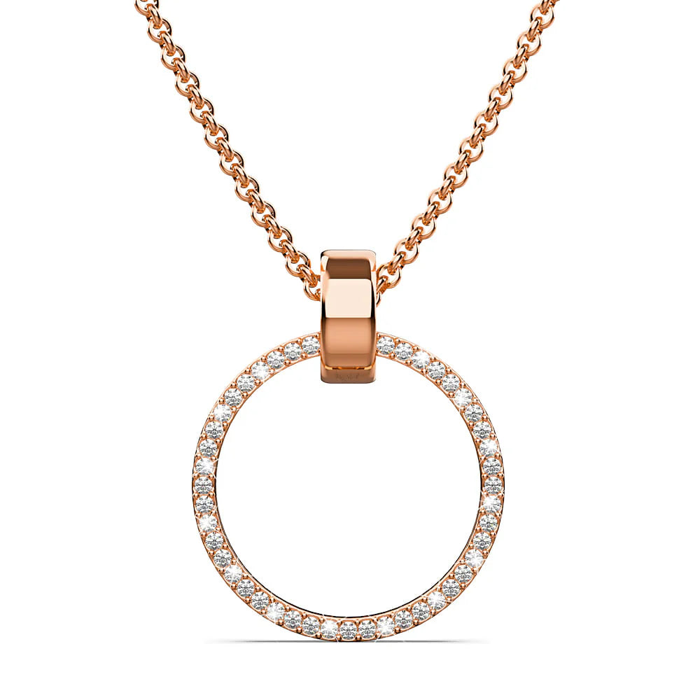 Krystal Couture Orbit of Charm Necklace Embellished with SWAROVSKI Crystal in Rose Gold