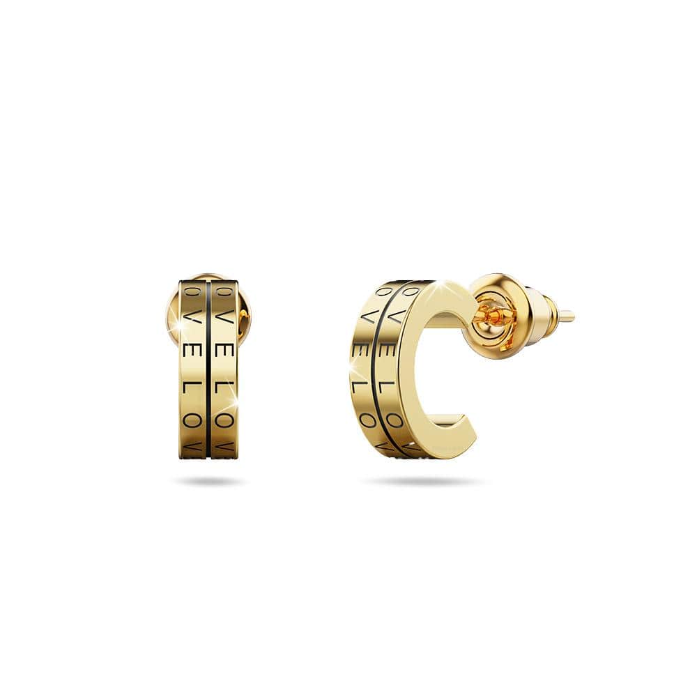 Bullion Gold Iris Zircon Gold Hoop Earrings