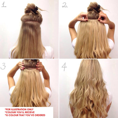 Light Brown 22" High Grade Synthetic Hair Clip-In Wavy Curly Extension 5 Clips