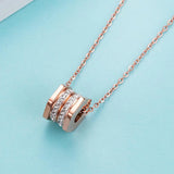 Bullion Gold Hexagon Barrel Slider Pendant Necklace 18ct Rose Gold