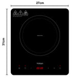 TODO 2000W Induction Electric Cooktop Hotplate Tempered Crystal Glass Touch Control