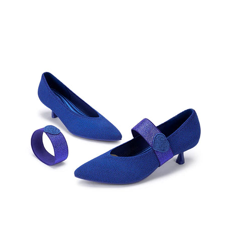 Belle Detachable Strap Mary Jane Heels - Sapphire