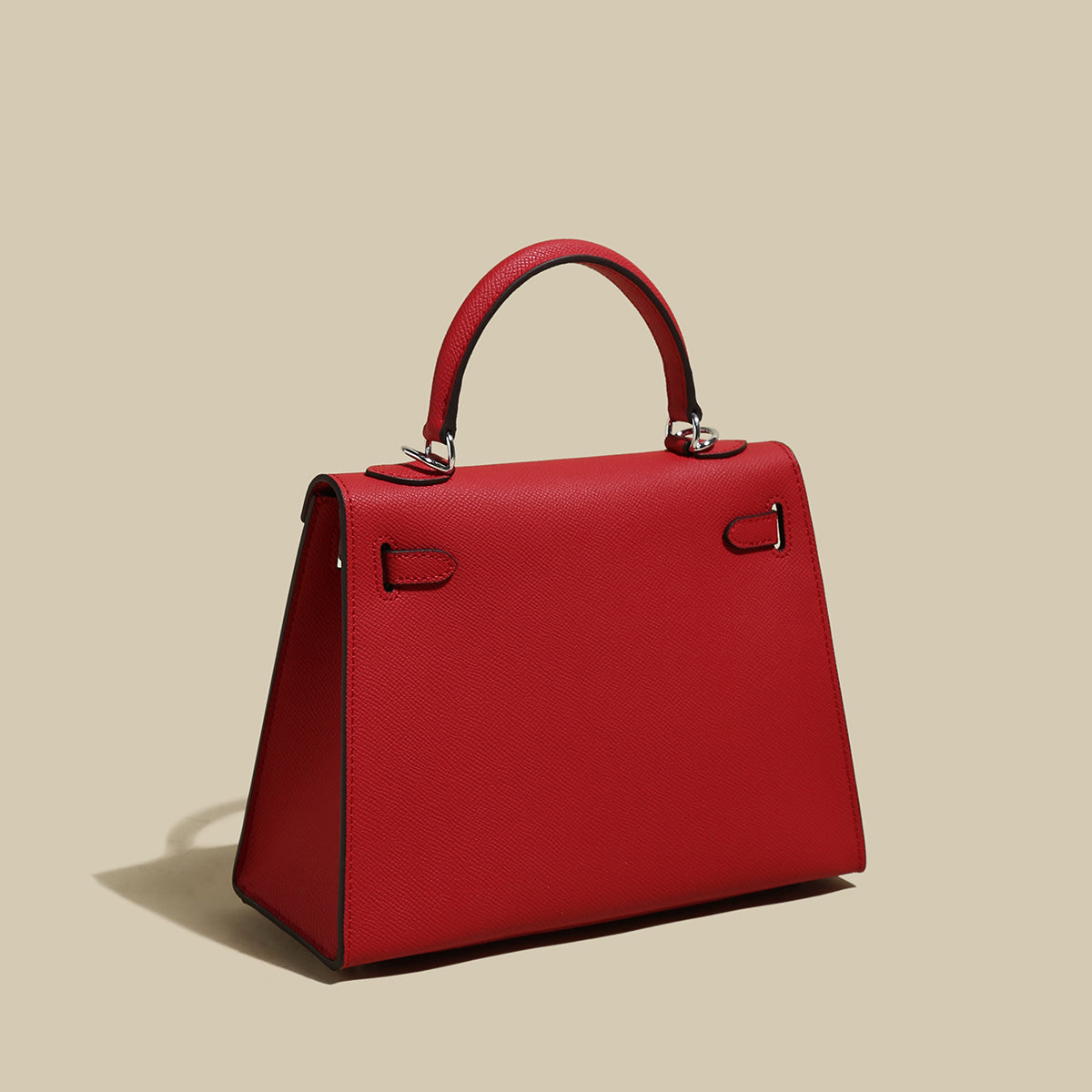 Classic Structured Leather Top-Handle Bag - Gold